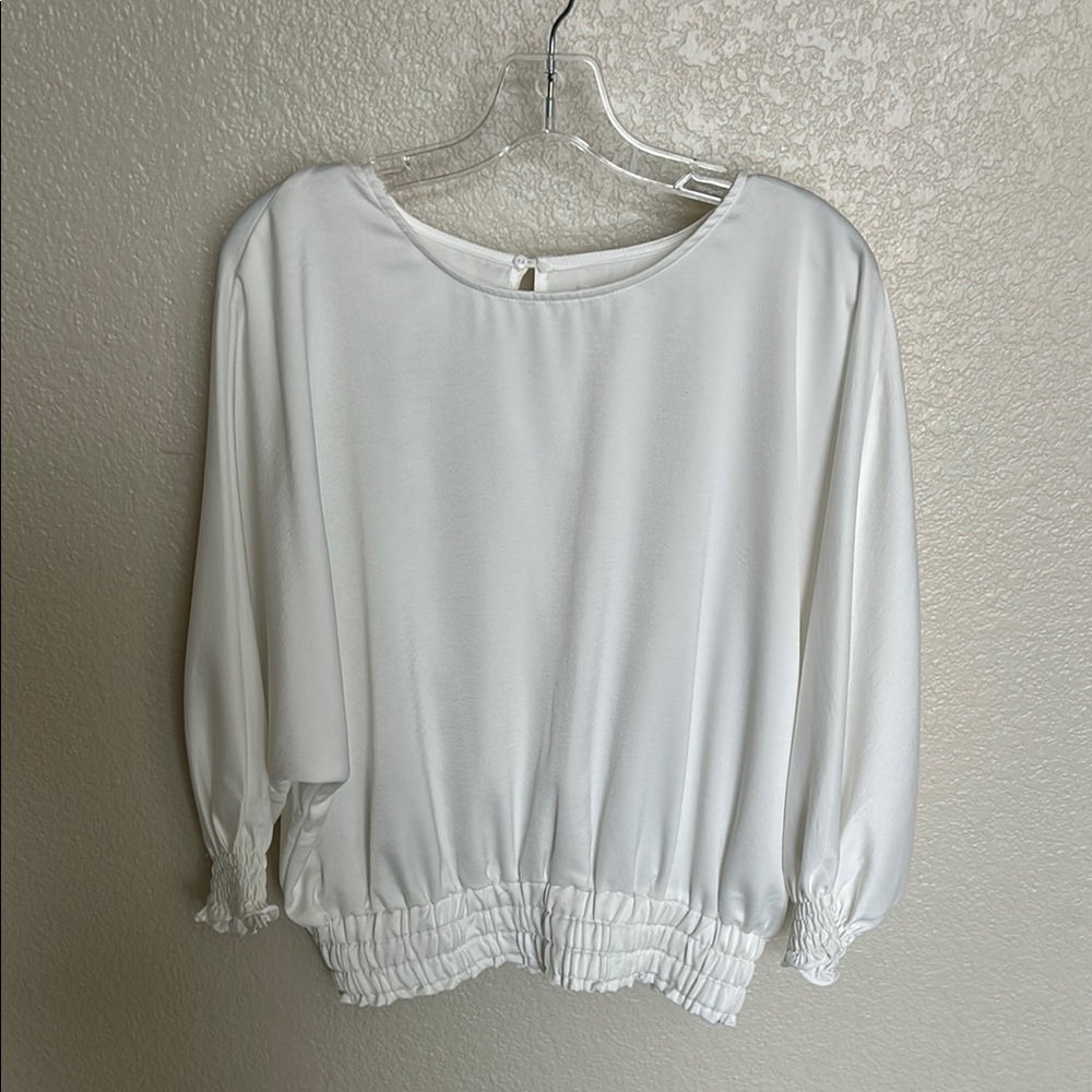 Boatneck White Women's Top
